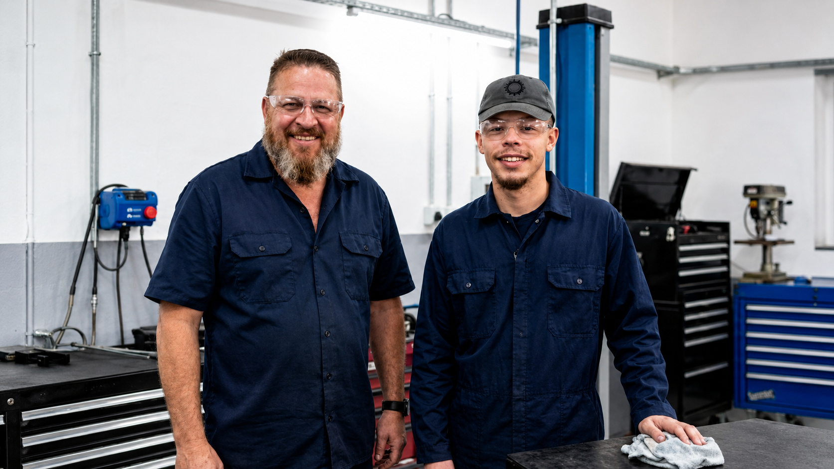 The JD Steelworks craftsmen in the Nigel workshop